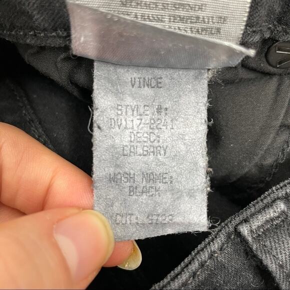 VINCE Black Skinny Jeans Womens Size 26 Black Ankle Zip Quiet Luxury Y2K Revival - Picture 11 of 11